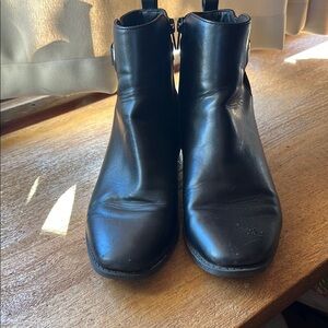 Sleek Black Ankle Booties with Low Heel